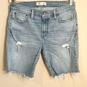Madewell Denim 9” Women’s Distressed Shorts 31